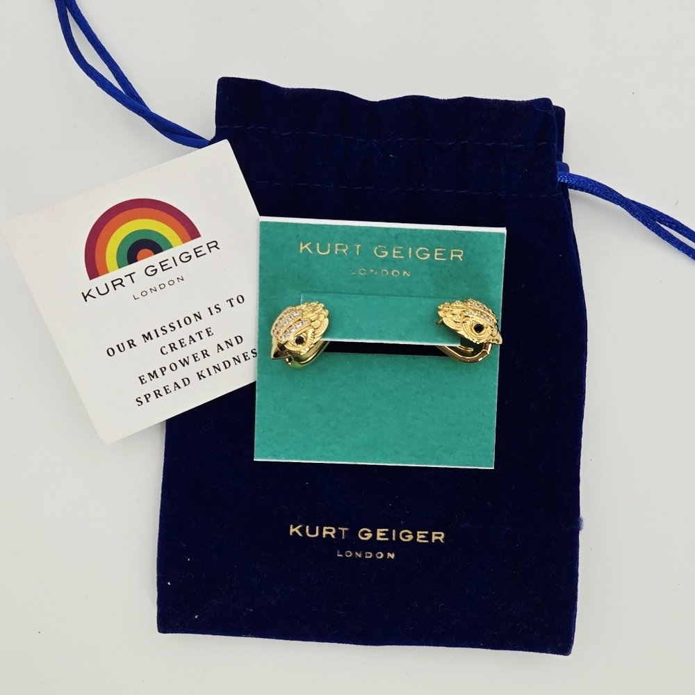 Kurt Geiger London Pavé Eagle Stud Post-Back Earrings - Picture 4 of 12